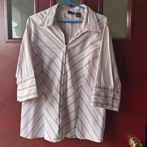 DCC Woman Pink and White Striped Shirt